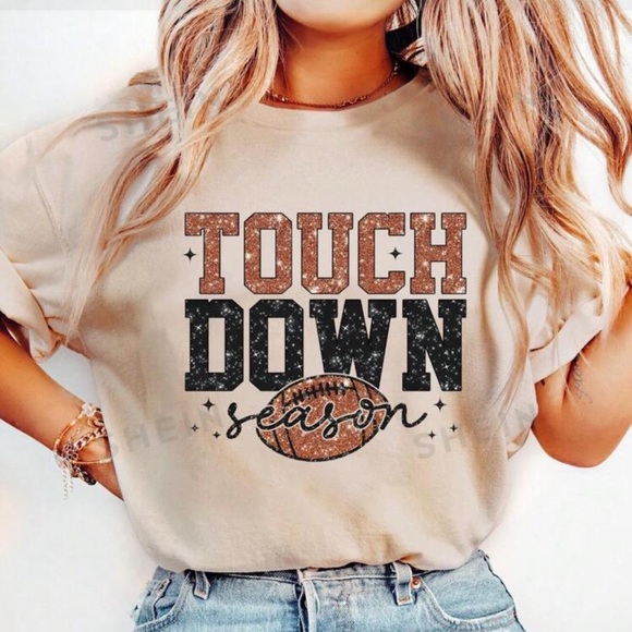 Women’s casual Round Neck Football Tee🤍 - Picture 1 of 2